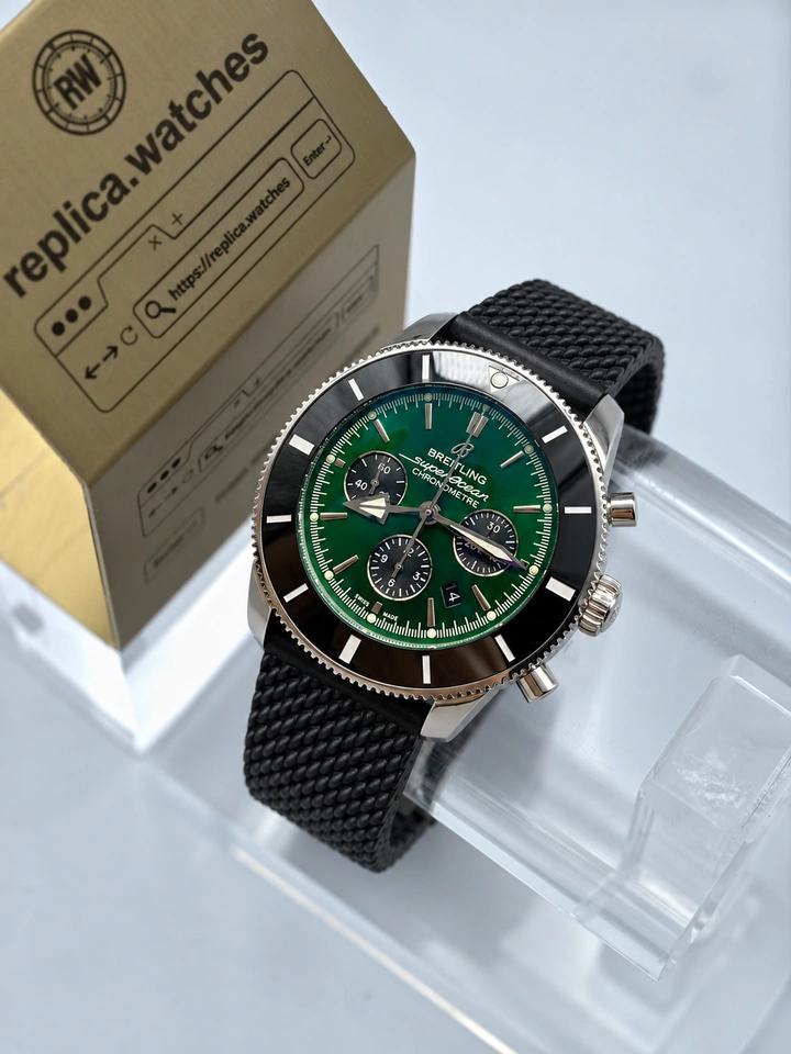 Breitling Superocean Heritage B01 Chronograph 44 AB01621A1L1S1 Green Dial Ceramic Bezel Super Clone Watch