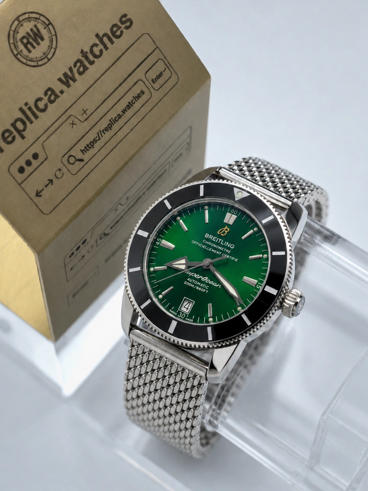 Breitling Superocean Heritage II AB2010121L1A1 Clone Watch 42mm Green Sunburst Dial Super Clone Automatic Movement