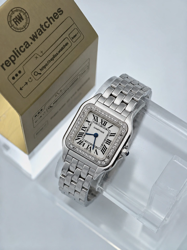 Cartier Panthère de Cartier W4PN0016 Clone Watch 22mm Stainless Steel White Dial Roman Numerals Quartz