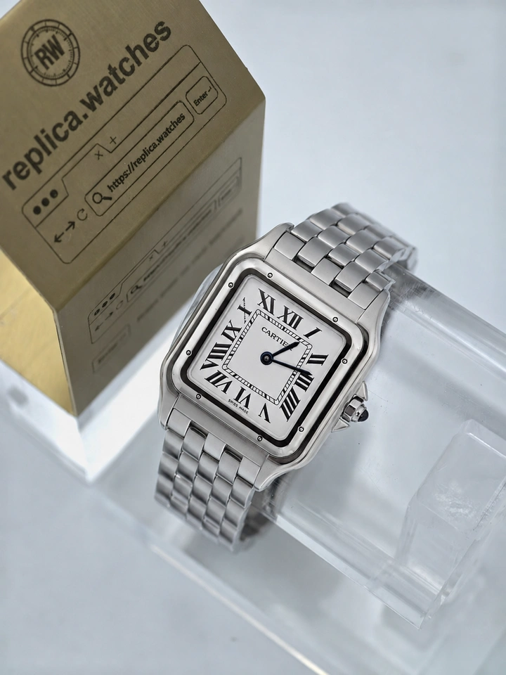 Cartier Panthère de Cartier WSPN0016 Silver White Dial Stainless Steel Quartz 1:1 Clone Watch with Sapphire Crystal
