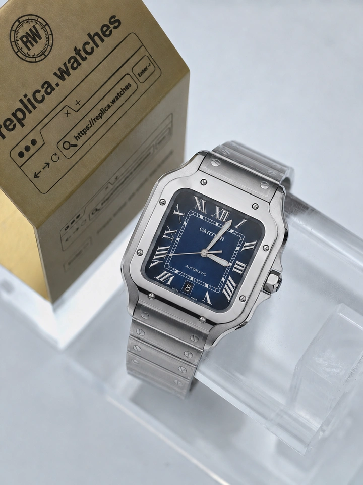 Cartier Santos de Cartier WSSA0030 Super Clone Watch with Blue Gradient Dial and Clone Cal.1847 MC Automatic Movement