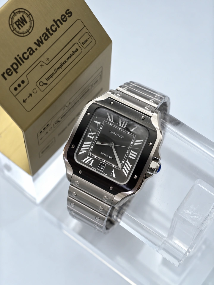 Cartier Santos de Cartier WSSA0096 Black Dial 40mm Automatic Movement Super Clone 1:1 Clone Watch