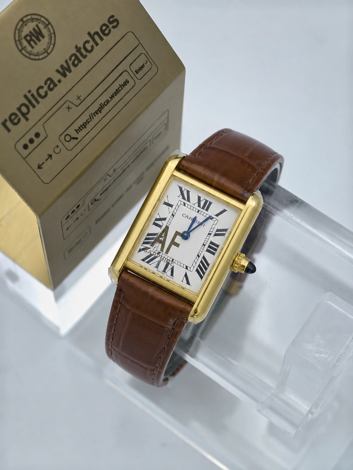 Cartier Tank Louis Cartier W1529856 Clone Watch Silver Dial Roman Numerals Leather Strap 1:1 Clone