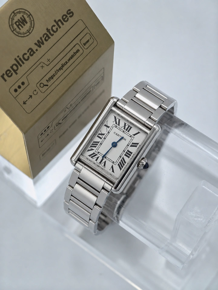 Cartier Tank Must WSTA0107 1:1 Clone Watch Silver Dial Roman Numerals Blued Steel Hands Quartz Movement