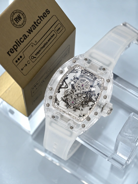 Richard Mille RM 56-02 Tourbillon Sapphire Clone Watch Transparent Sapphire Case Automatic Super Clone