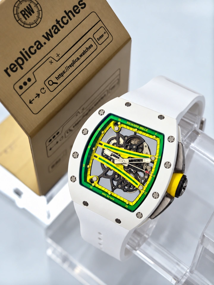 Richard Mille RM 61-01 Yohan Blake White Ceramic Skeleton Watch 50mm RMUL2 Manual Movement Super Clone