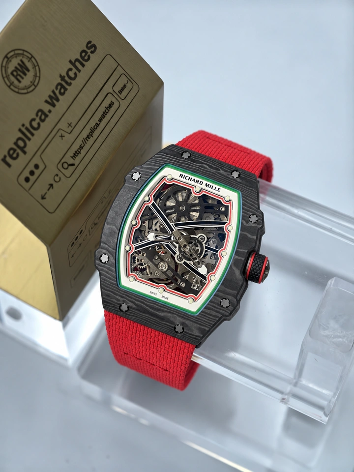 Richard Mille RM 67-02 CA FQ Italy Green White Red Skeleton Dial Carbon Fiber Super Clone Watch