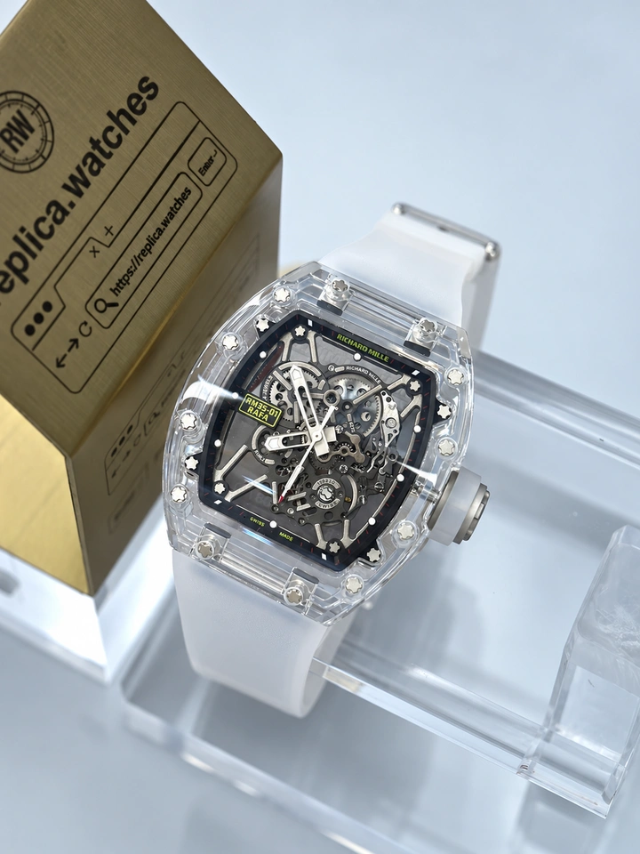 Richard Mille RM 35-01 Nadal Transparent Sapphire Crystal Clone Watch Skeleton RMUL3 Movement