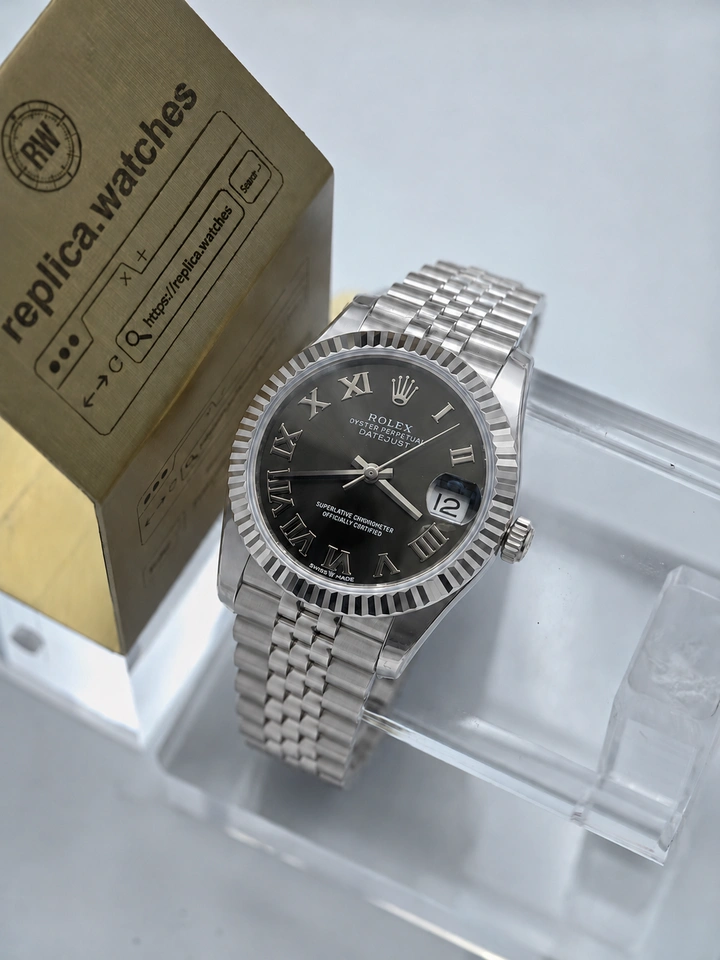 Rolex Datejust 31 M278274-0028 Grey Roman Dial Jubilee Clone Watch 31mm 904L Steel Super Clone