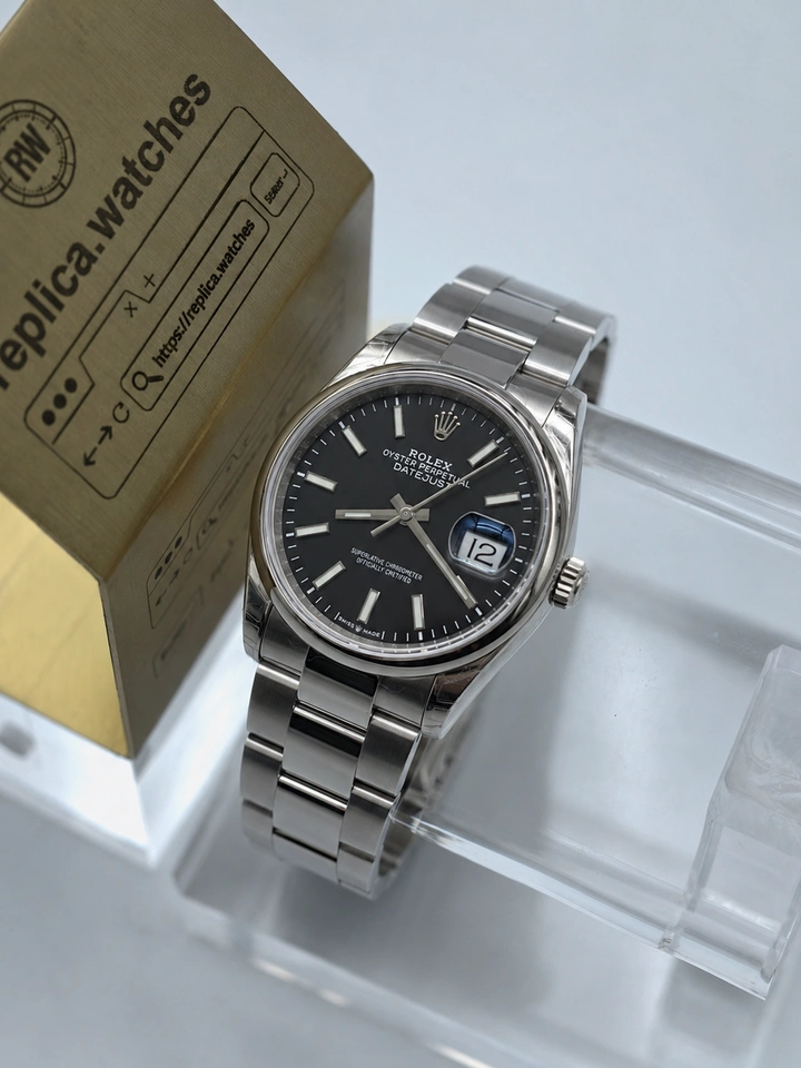 Rolex Datejust M126200-0004 36mm Black Dial Super Clone Watch with Clone Calibre 3235 Movement