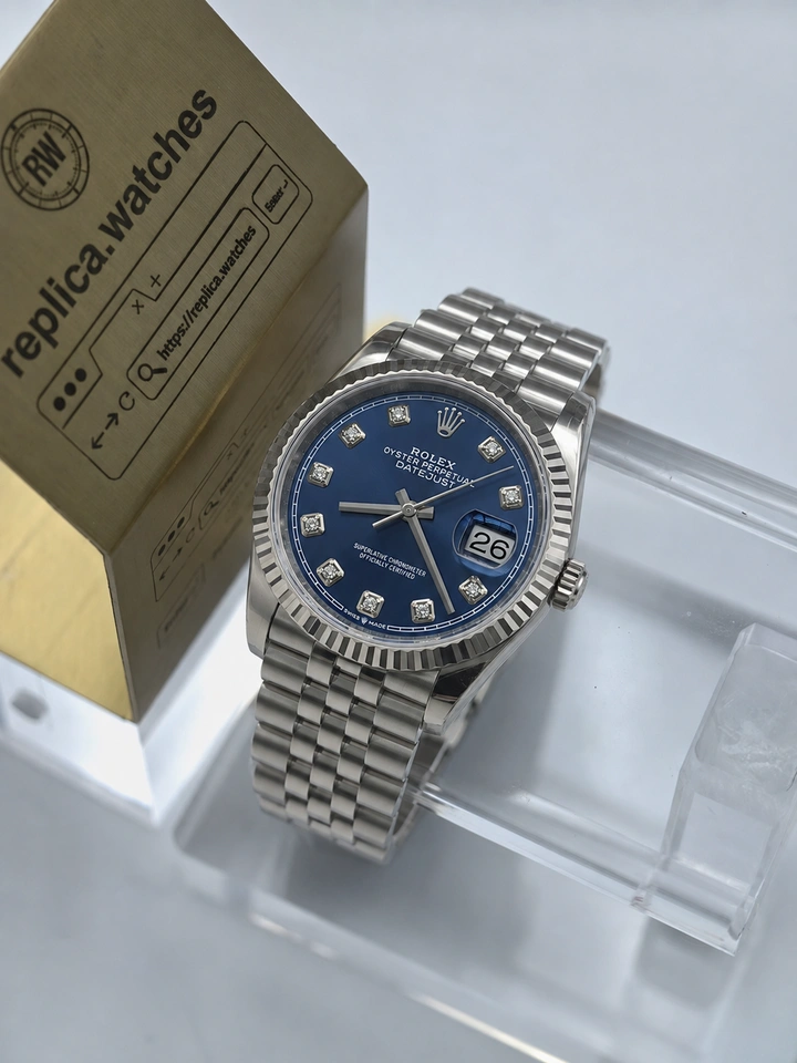 Rolex Datejust M126234-0037 Super Clone Watch 36mm Blue Sunray Dial 904L Stainless Steel Clone 3235 Movement
