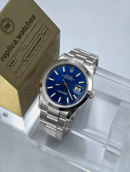 Rolex Datejust M126300-0023 Super Clone Watch 41mm Blue Fluted Motif Dial 904L Steel Clone Calibre 3235