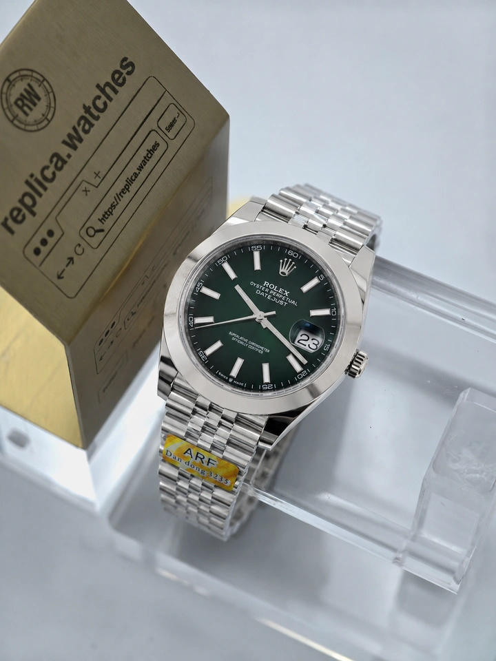 Rolex Datejust M126300-0026 41mm Green Gradient Dial 1:1 Clone Watch 904L Steel Clone Calibre 3235
