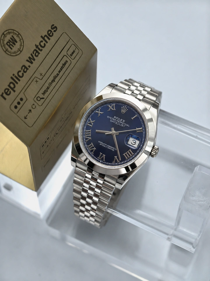 Rolex Datejust M126300-0030 Blue Roman Dial Super Clone Watch 41mm 904L Steel Clone Calibre 3235