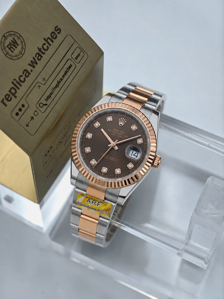 Rolex Datejust M126331-0003 41mm Chocolate Dial Two Tone Clone Watch with Calibre 3235 Super Clone Movement