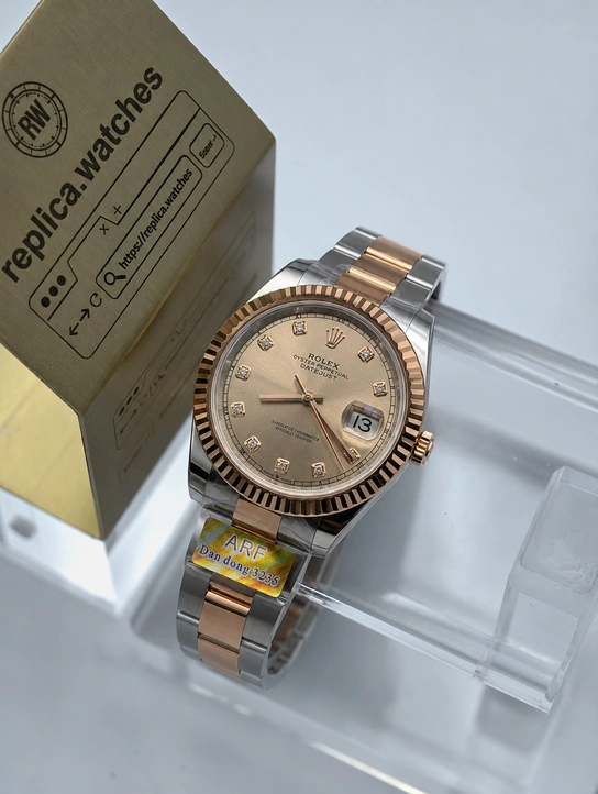 Rolex Datejust M126331-0007 Super Clone 41mm Sundust Champagne Dial 904L Steel Rose Gold Tone Automatic Watch