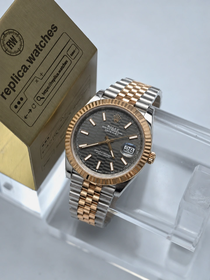 Rolex Datejust M126331-0020 41mm Slate Grey Fluted Motif Dial Clone Watch with Clone Calibre 3235 Movement