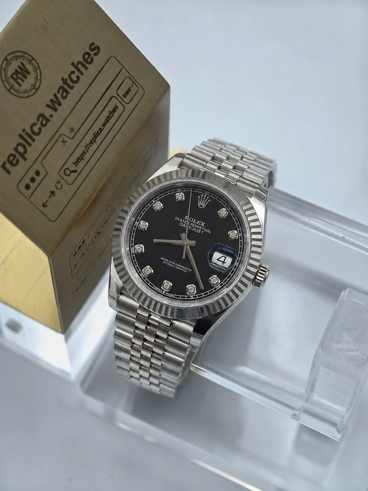 Rolex Datejust M126334-0012 41mm Super Clone Watch Black Dial 904L Steel Jubilee Bracelet 3235 Clone Movement
