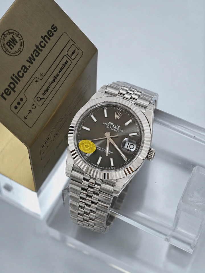 Rolex Datejust M126334-0014 41mm Slate Dial Super Clone Watch with Clone Calibre 3235 Free-Sprung Movement