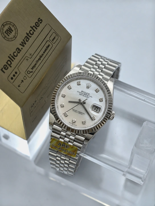 Rolex Datejust M126334-0020 Super Clone Watch 41mm White Mother of Pearl Dial 904L Steel Jubilee Bracelet