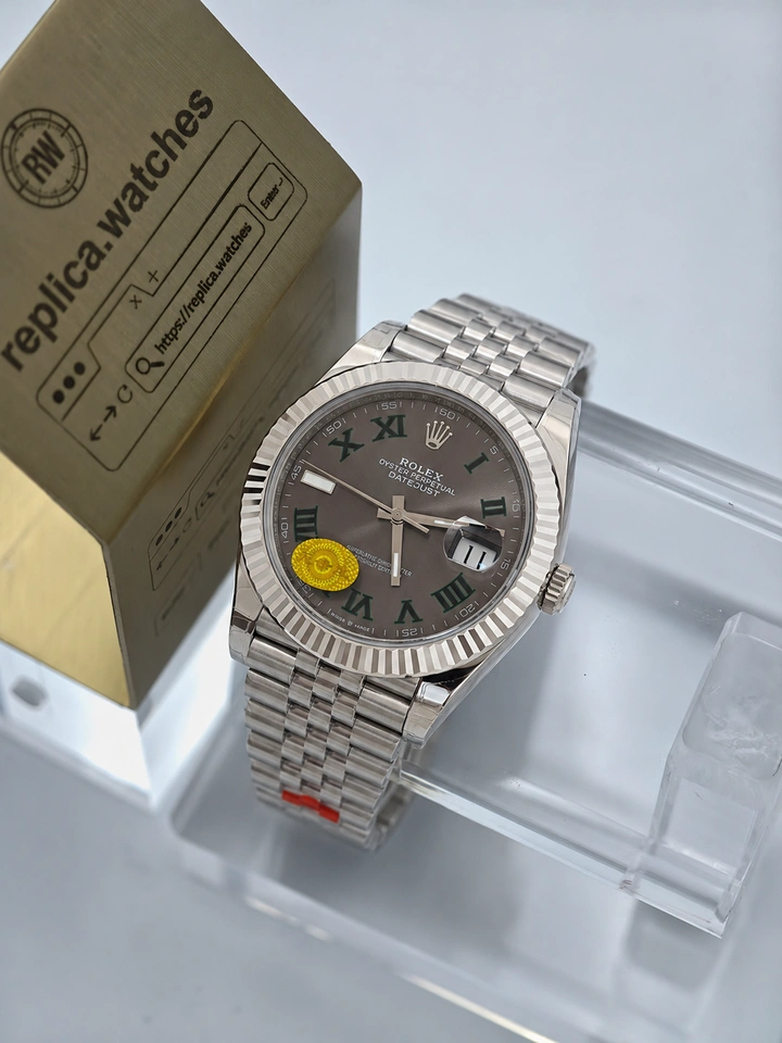 Rolex Datejust M126334-0022 41mm Slate Gray Roman Dial Clone Watch with Super Clone Calibre 3235 Movement