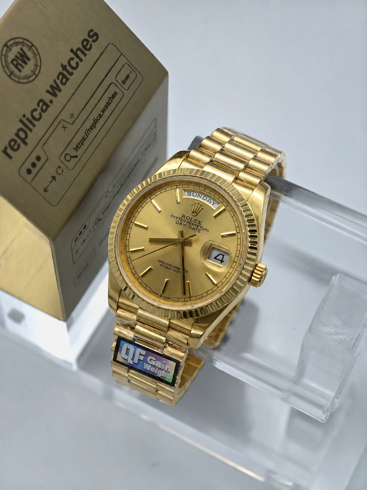 Rolex Day Date M128238-0045 36mm Champagne Dial Super Clone Watch Gain Weight Edition Clone 3255 Movement