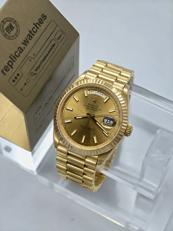 Rolex Day-Date M228238-0003 Super Clone Watch 40mm Champagne Dial 1:1 Clone Calibre 3255 Luxury Edition