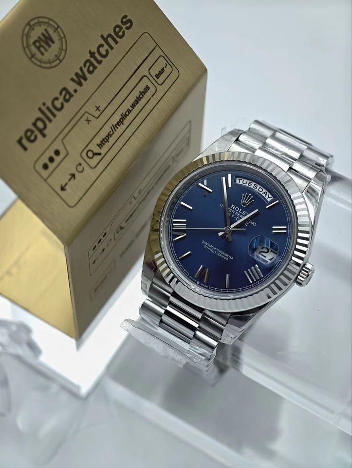 Rolex Day-Date M228239-0007 Super Clone Watch 40mm Blue Roman Dial Clone Calibre 3255 Movement