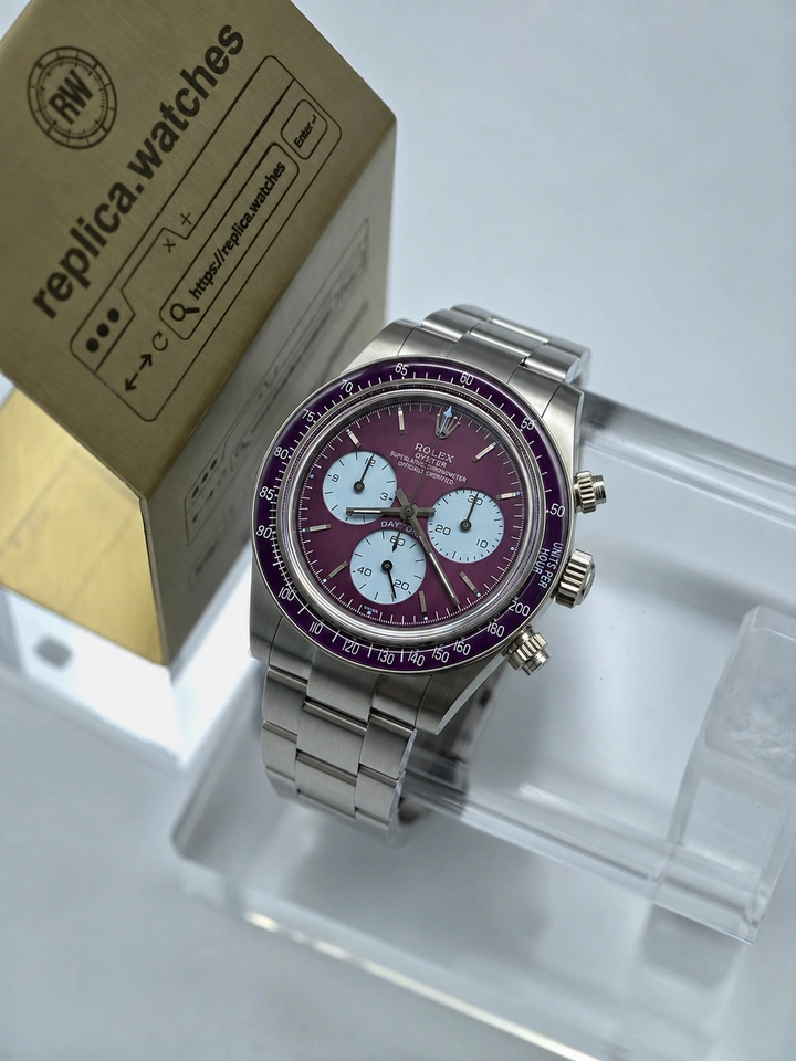 Rolex Daytona 116500LN ADG Burgundy Dial Clone Watch 40mm Super Clone Cal.4130 Chronograph Movement