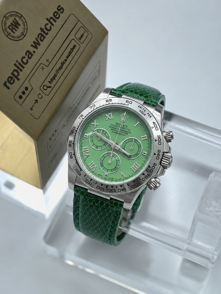 Rolex Daytona Beach M116519-0107 Clone Watch 40mm Ice Green Dial Super Clone Cal.4130 Leather Edition