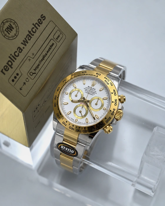 Rolex Daytona M116503-0001 Super Clone Watch 40mm White Dial 904L Steel Two Tone Bracelet Clone Calibre 4130