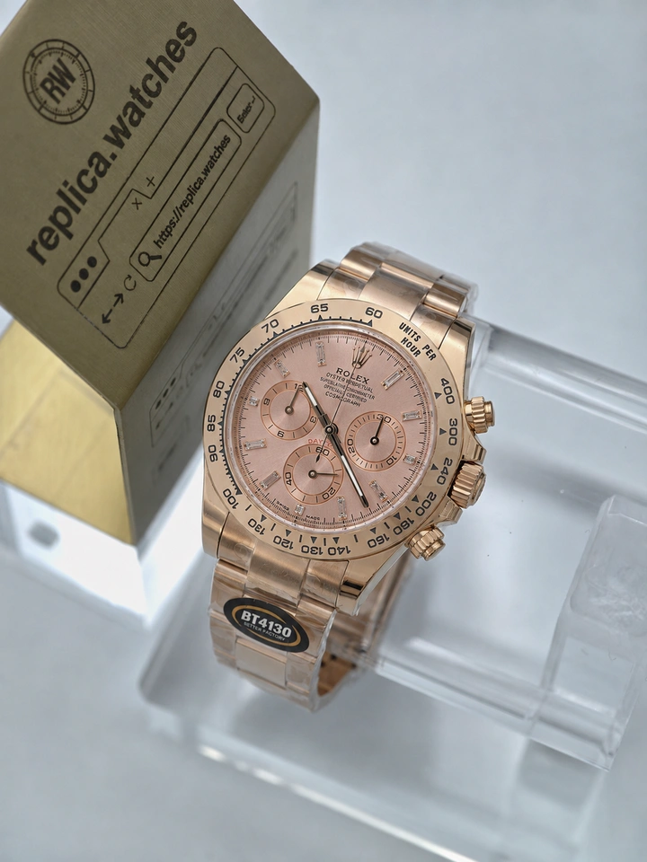 Rolex Daytona M116505-0017 Super Clone Watch 40mm Rose Gold Dial with Clone Cal.4130 Movement