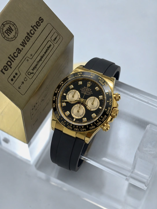 Rolex Daytona M126518LN-0006 Super Clone Watch Black Dial 904L Steel 18K Gold Tone Clone 4131 Movement