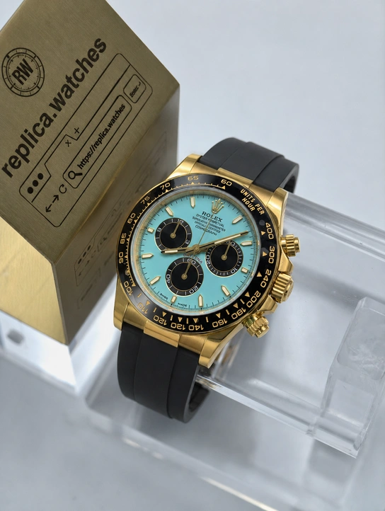 Rolex Daytona M126518LN-0014 Super Clone Watch 40mm Turquoise Dial Black Ceramic Bezel Clone Calibre 4131
