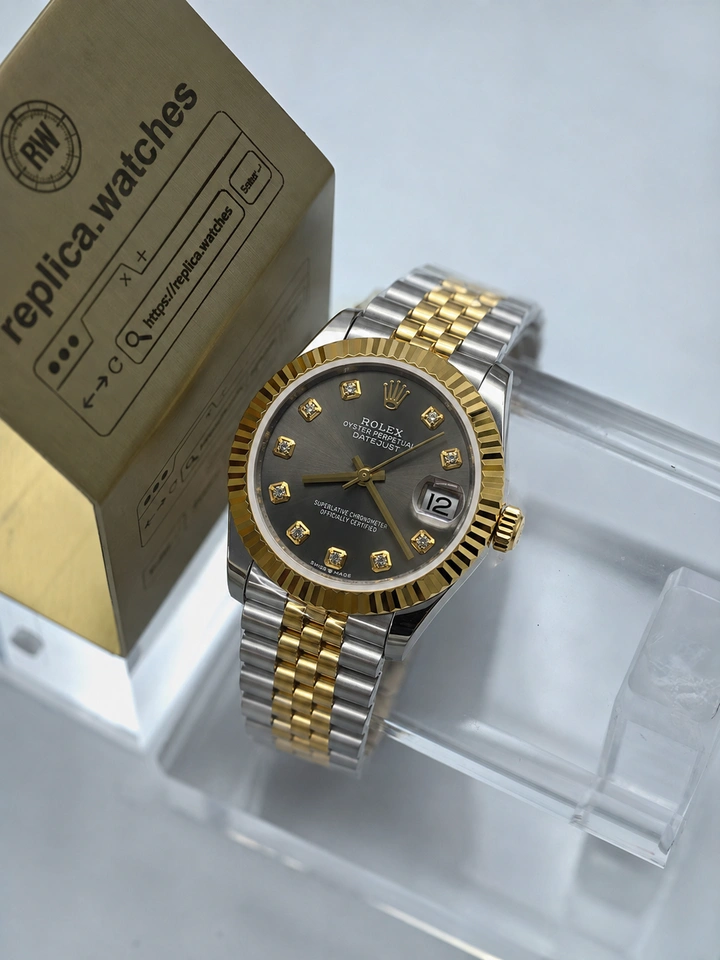 Rolex Ladies Datejust 31mm M278273-0022 Super Clone Watch Deep Grey Dial Synthetic Zirconia Markers