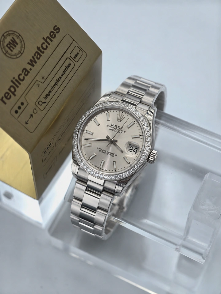 Rolex Lady-Datejust M278289RBR-0012 31mm Silver Dial Super Clone Watch with Clone Cal.2236 Movement