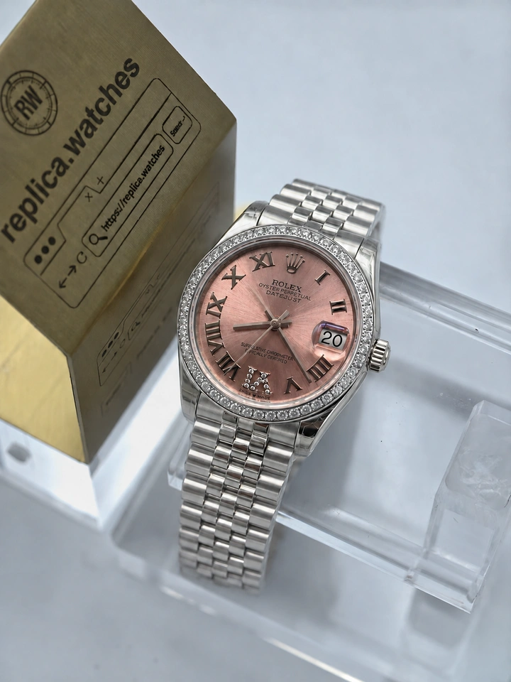 Rolex Lady-Datejust M278384RBR-0028 31mm Pink Dial Super Clone Watch with Clone Cal.2236 Movement
