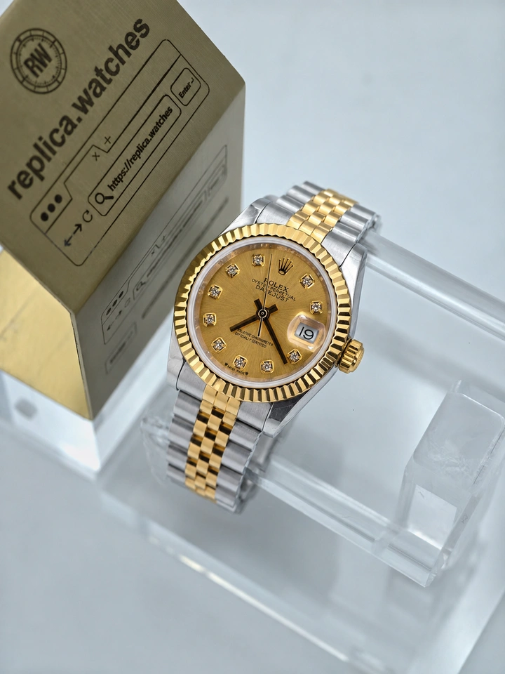 Rolex Lady-Datejust M279173-0011 28mm Super Clone Watch with Champagne Dial & Clone Cal.2236 Movement