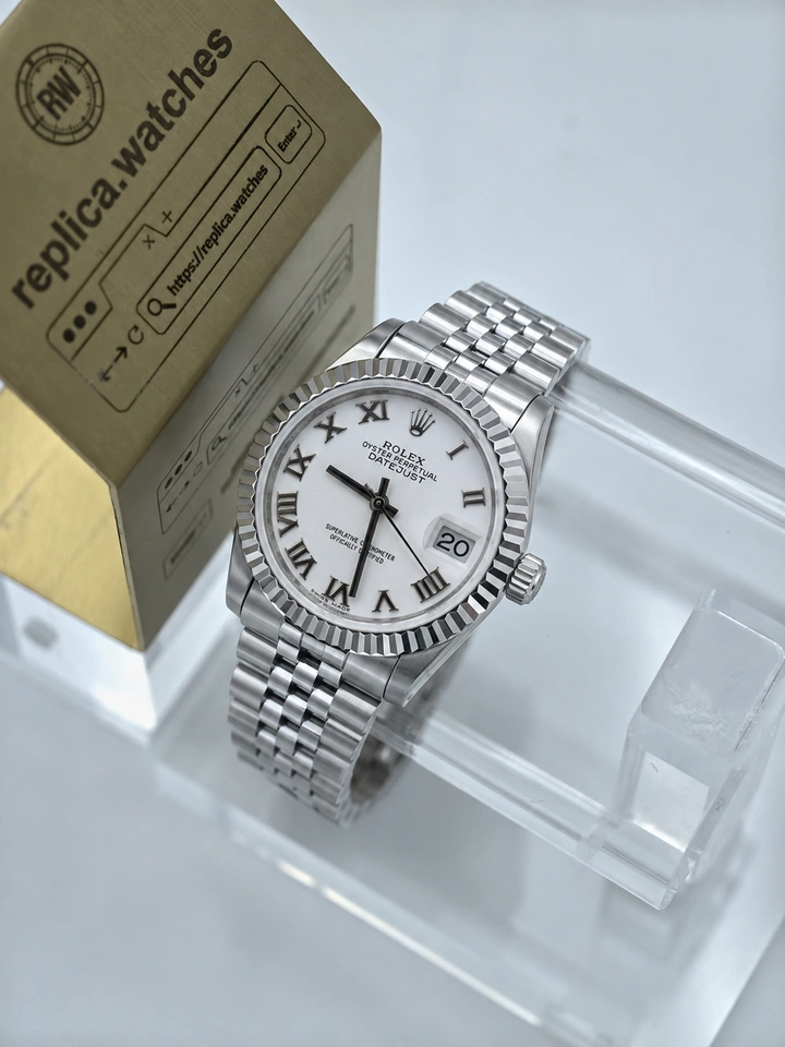 Rolex Lady-Datejust M279174-0019 28mm White Roman Dial Super Clone Watch with Clone ETA 2671 Movement