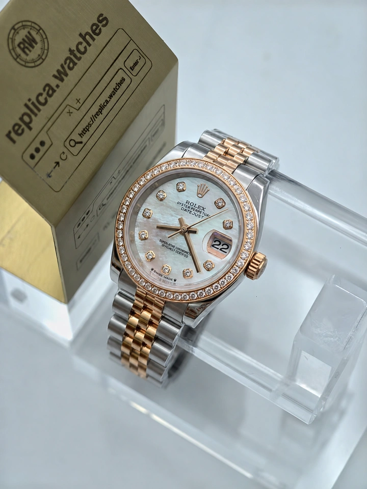 Rolex Lady-Datejust M279381RBR-0013 28mm White Mother of Pearl Dial 1:1 Clone Watch with Cal.2236 Movement
