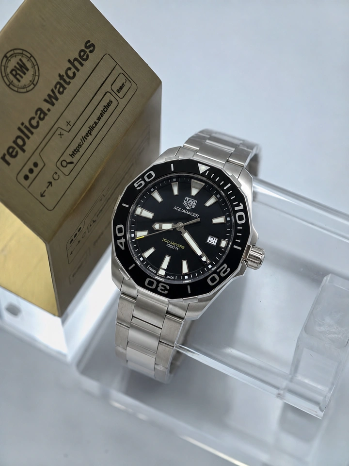 TAG Heuer Aquaracer WAY111A.BA0928 Super Clone Watch 41mm Black Sunray Dial Stainless Steel Quartz