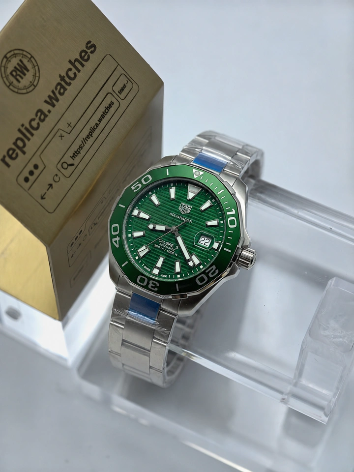 TAG Heuer Aquaracer WAY201S.BA0927 Clone Watch 43mm Green Dial Super Clone Automatic Luxury Timepiece