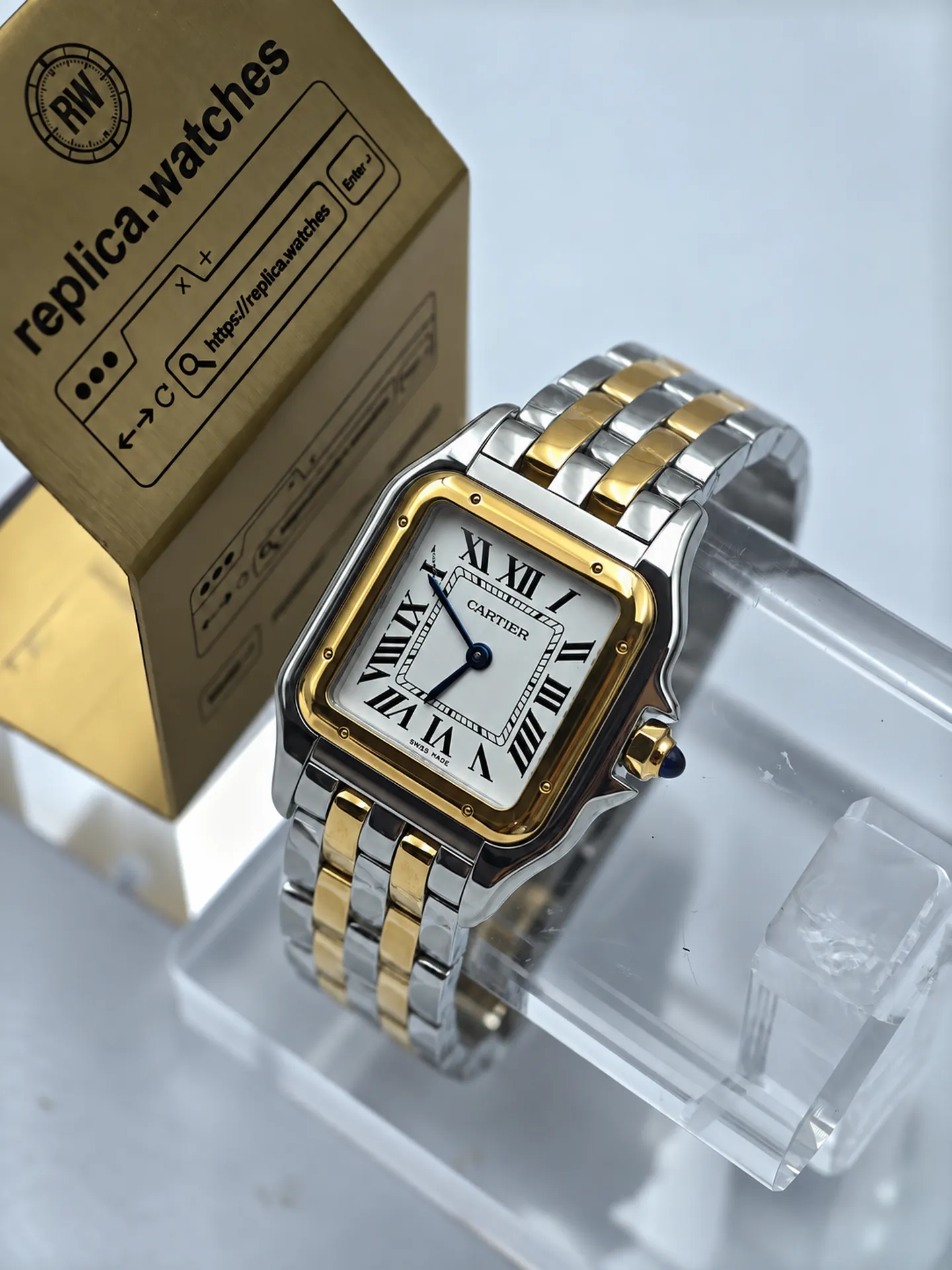 Replica Cartier Panthère W2PN0016 Silver Roman Dial 31mm Steel Gold Quartz Watch