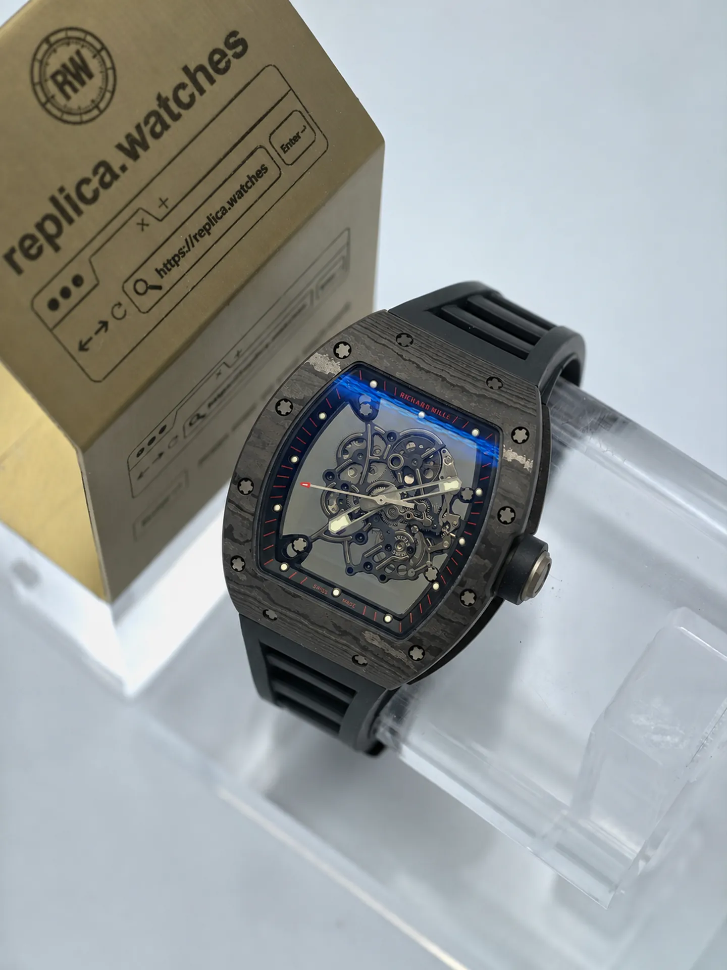 Replica Richard Mille RM 055 Bubba Watson Carbon TPT Skeleton 42.7mm Watch