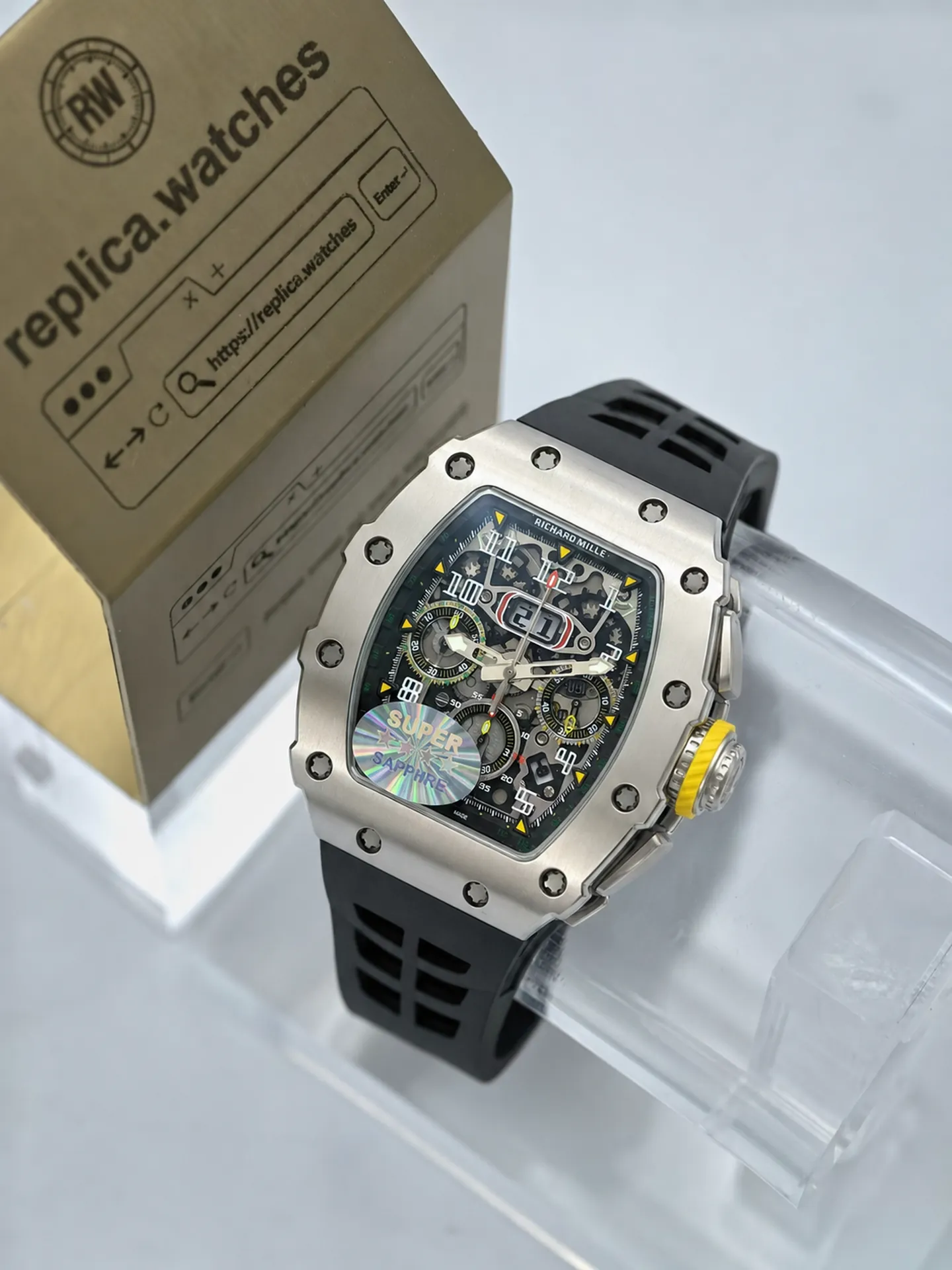 Replica Richard Mille RM 11-03 Titanium Skeleton Flyback Chronograph 44mm Watch