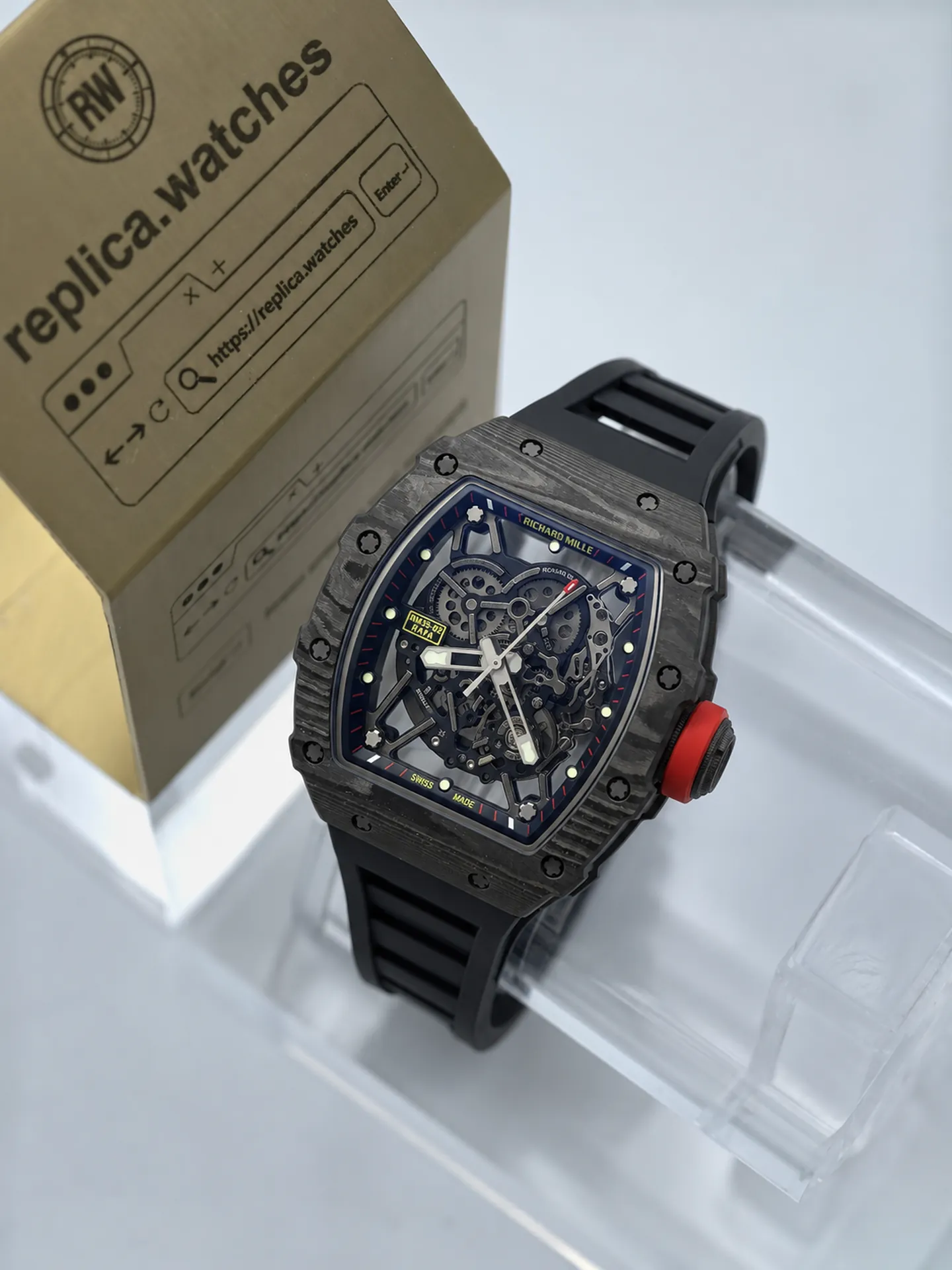 Replica Richard Mille RM 35-02 Rafael Nadal NTPT Carbon Skeleton 44mm Watch