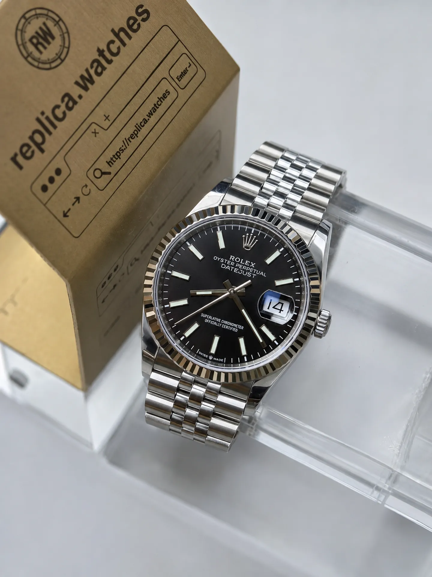 Replica Rolex Datejust M126234-0015 Black Dial 36mm Steel Jubilee 3235 Watch