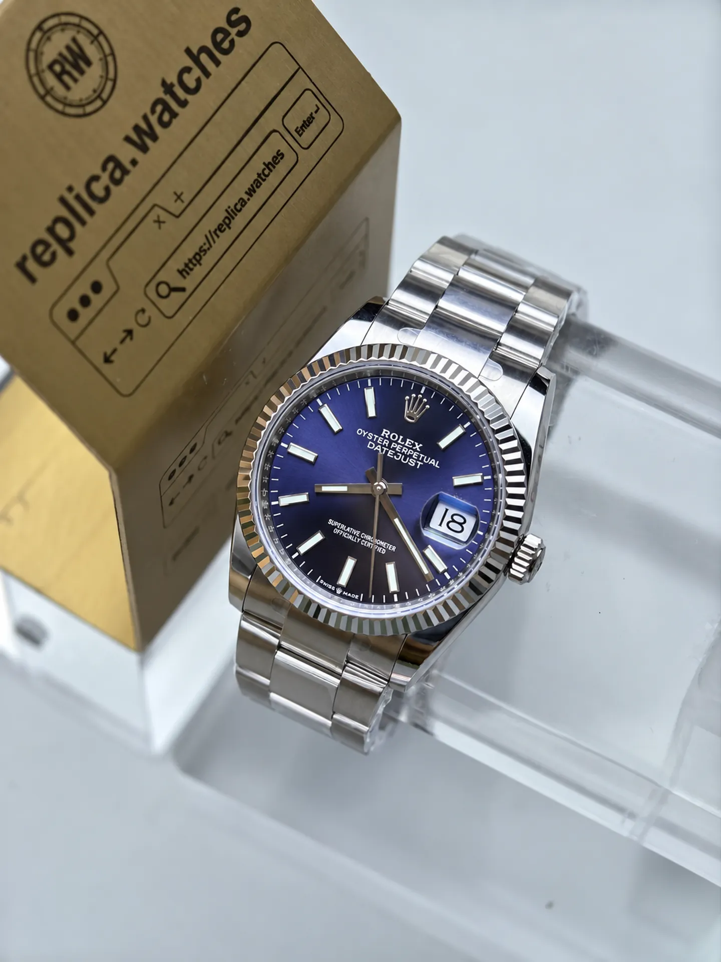 Replica Rolex Datejust M126234-0018 Blue Dial 36mm Steel Oyster 3235 Watch