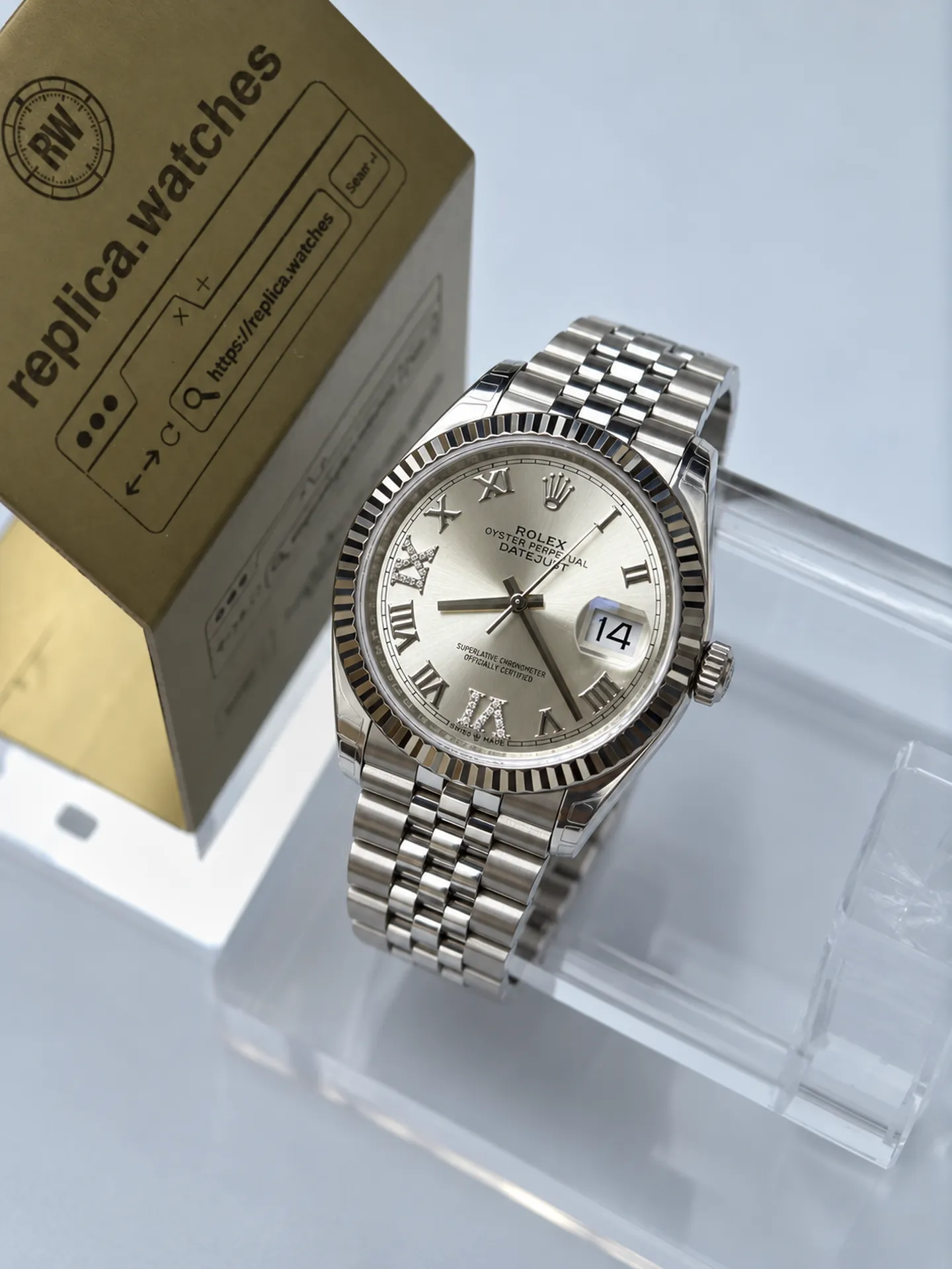 Replica Rolex Datejust M126234-0067 Silver Roman Diamond Dial 36mm Jubilee 3235 Watch