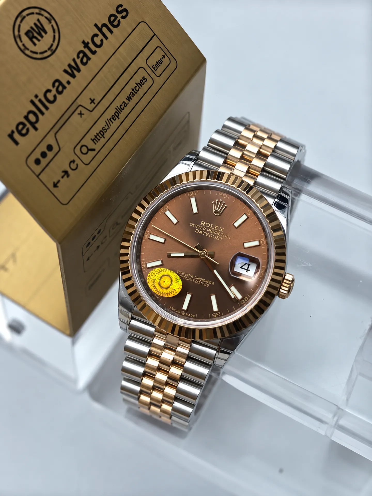 Replica Rolex Datejust M126331-0002 Chocolate Dial 41mm Steel Rose Gold Jubilee 3235 Free Sprung Watch
